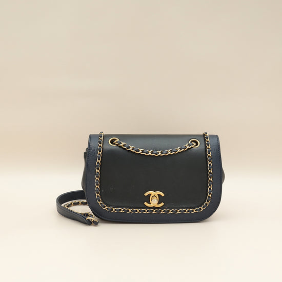 Chanel Bicolor CC Lovely Chains Woven Around Flap Bag