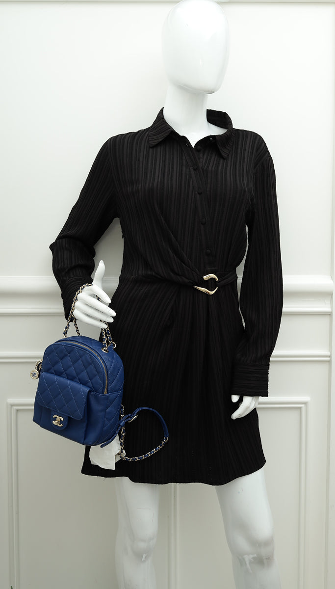 Chanel Blue CC Day Backpack Small Bag – THE CLOSET