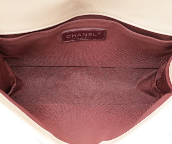 Chanel Beige Le Boy Chevron Medium Bag