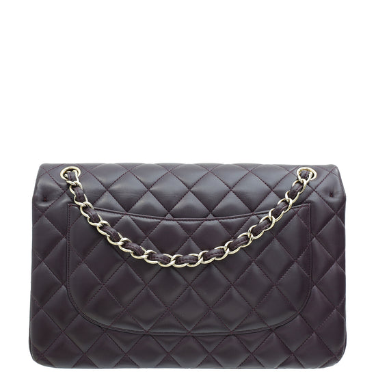 Chanel Dark Blum Classic Double Flap Jumbo Bag