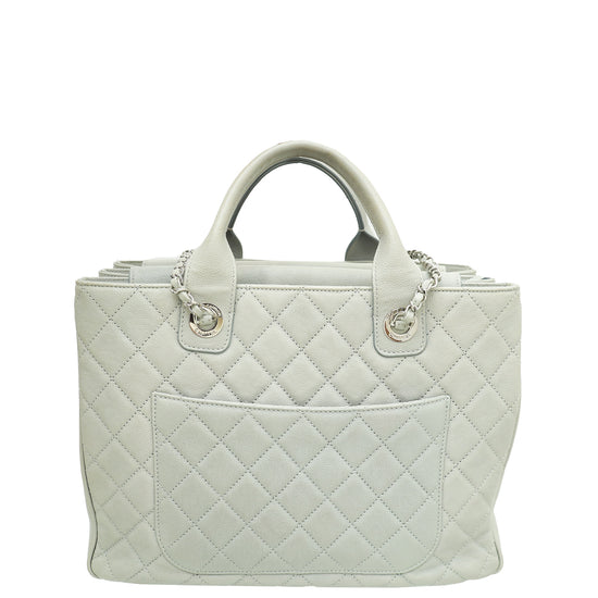 Chanel Grey CC Charm Urban Companion Top Handle Shopping Large Bag
