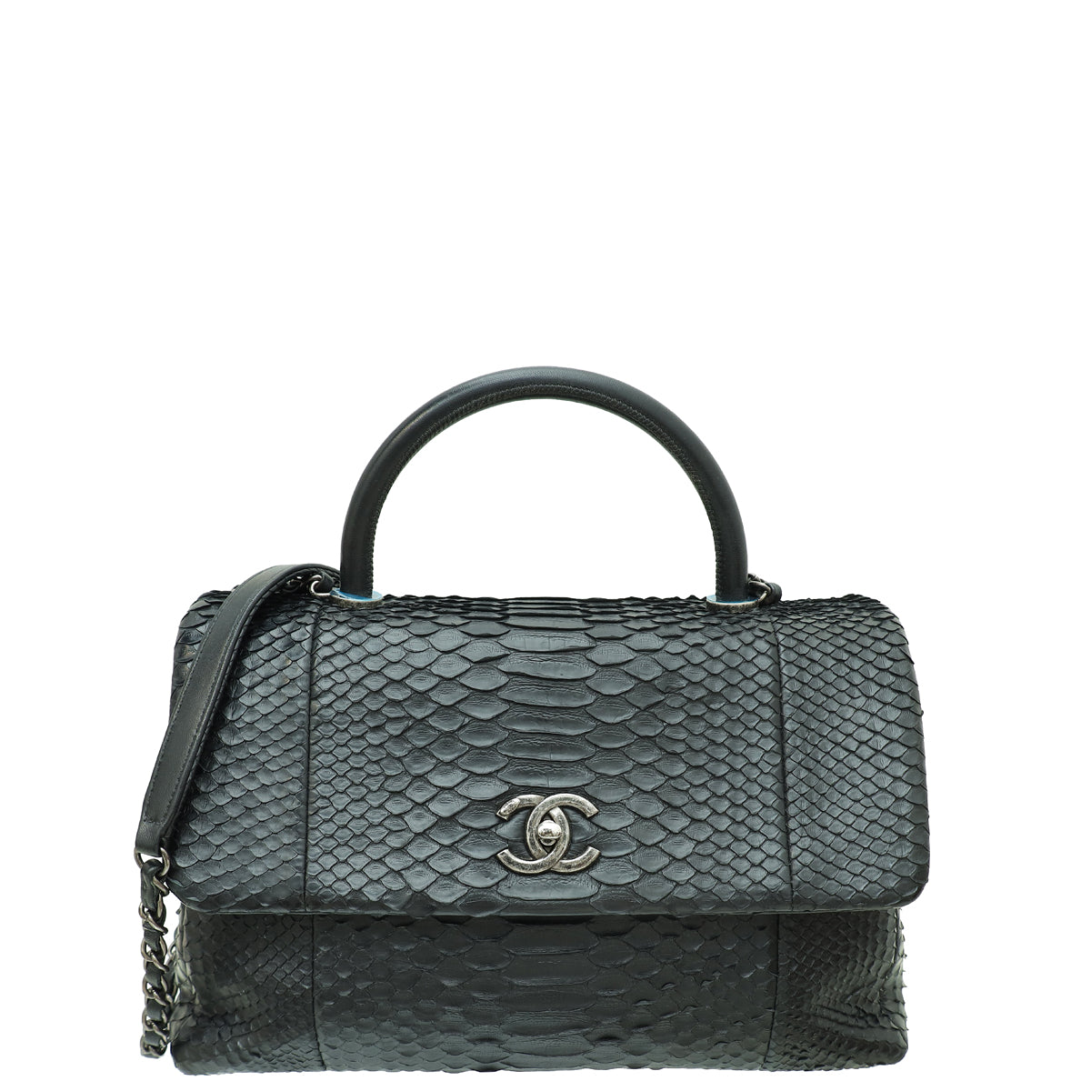 Chanel Black Python Coco Handle Bag-Chanel-THE CLOSET