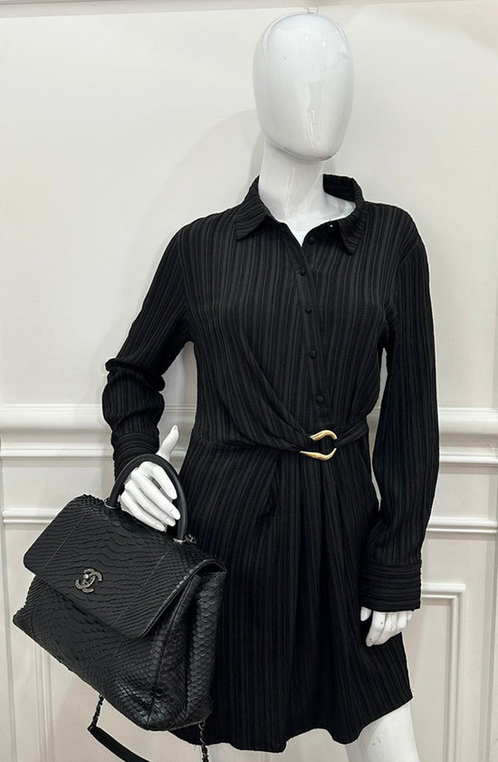 Chanel Black Python Coco Handle Bag