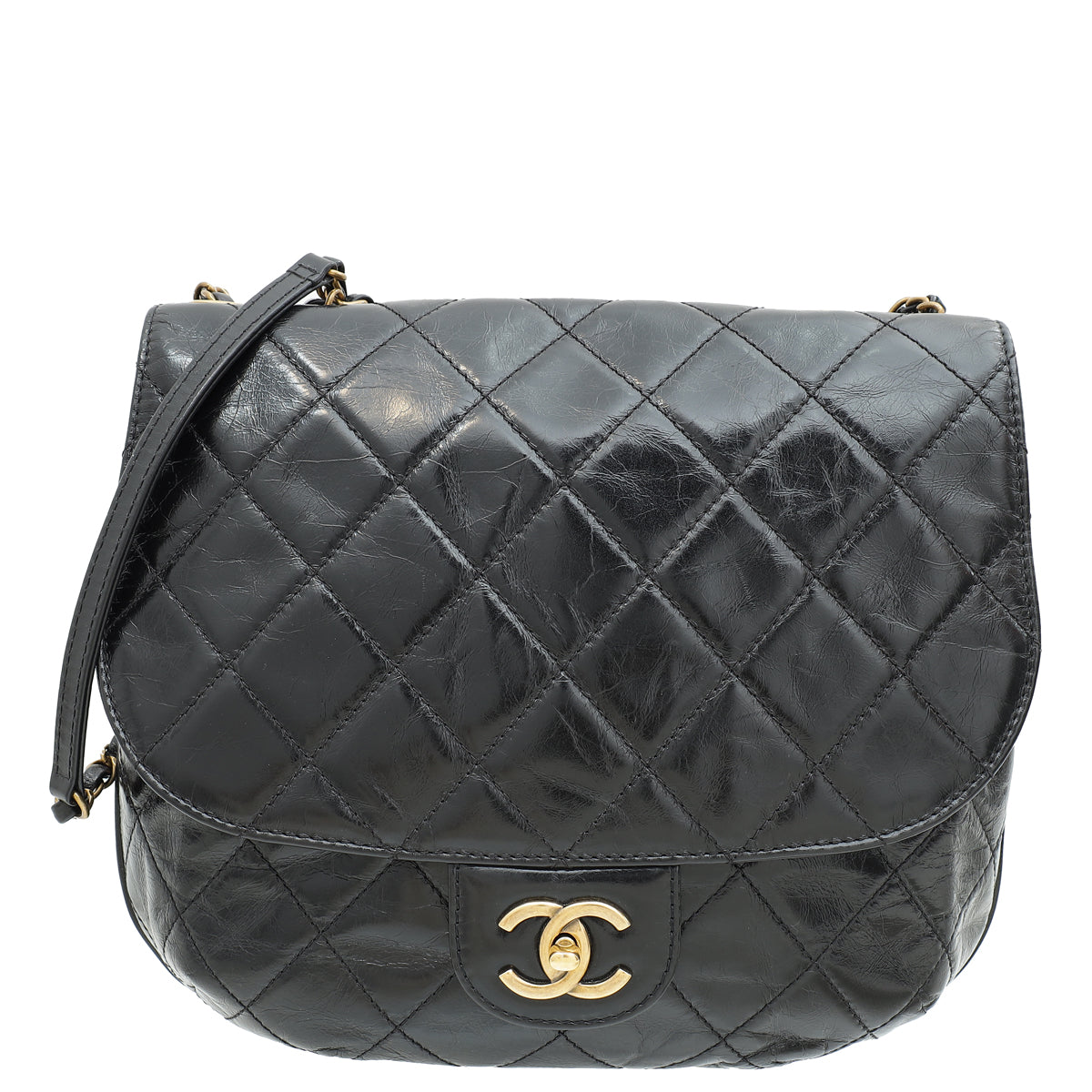 Chanel Black CC Bubble Large Messenger Flap Bag-Chanel-THE CLOSET