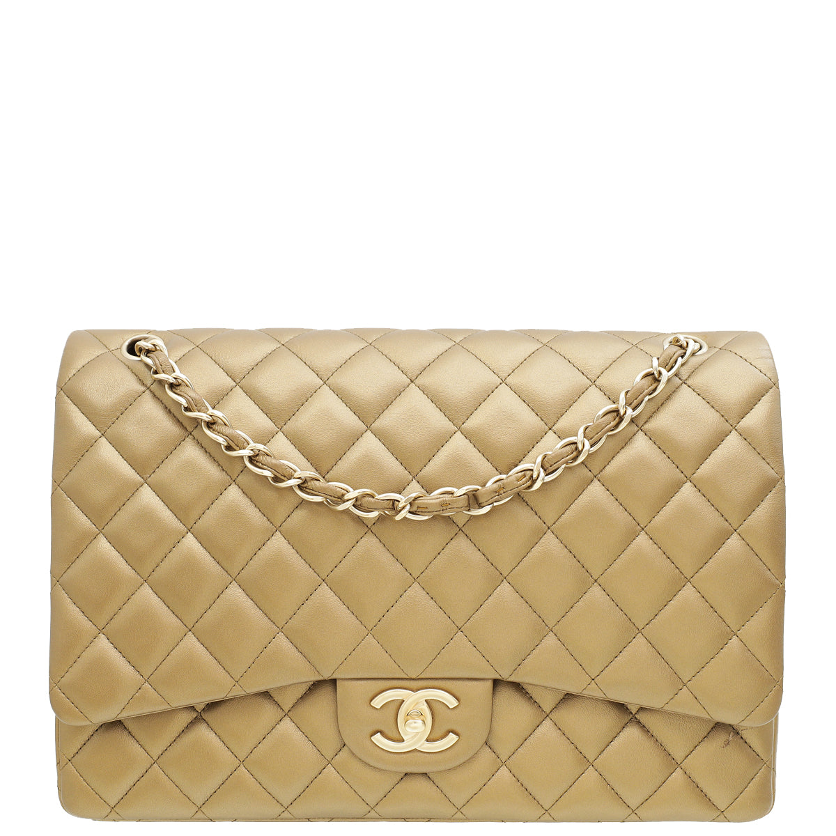 Chanel Bronze CC Classic Double Flap Maxi Bag-Chanel-THE CLOSET