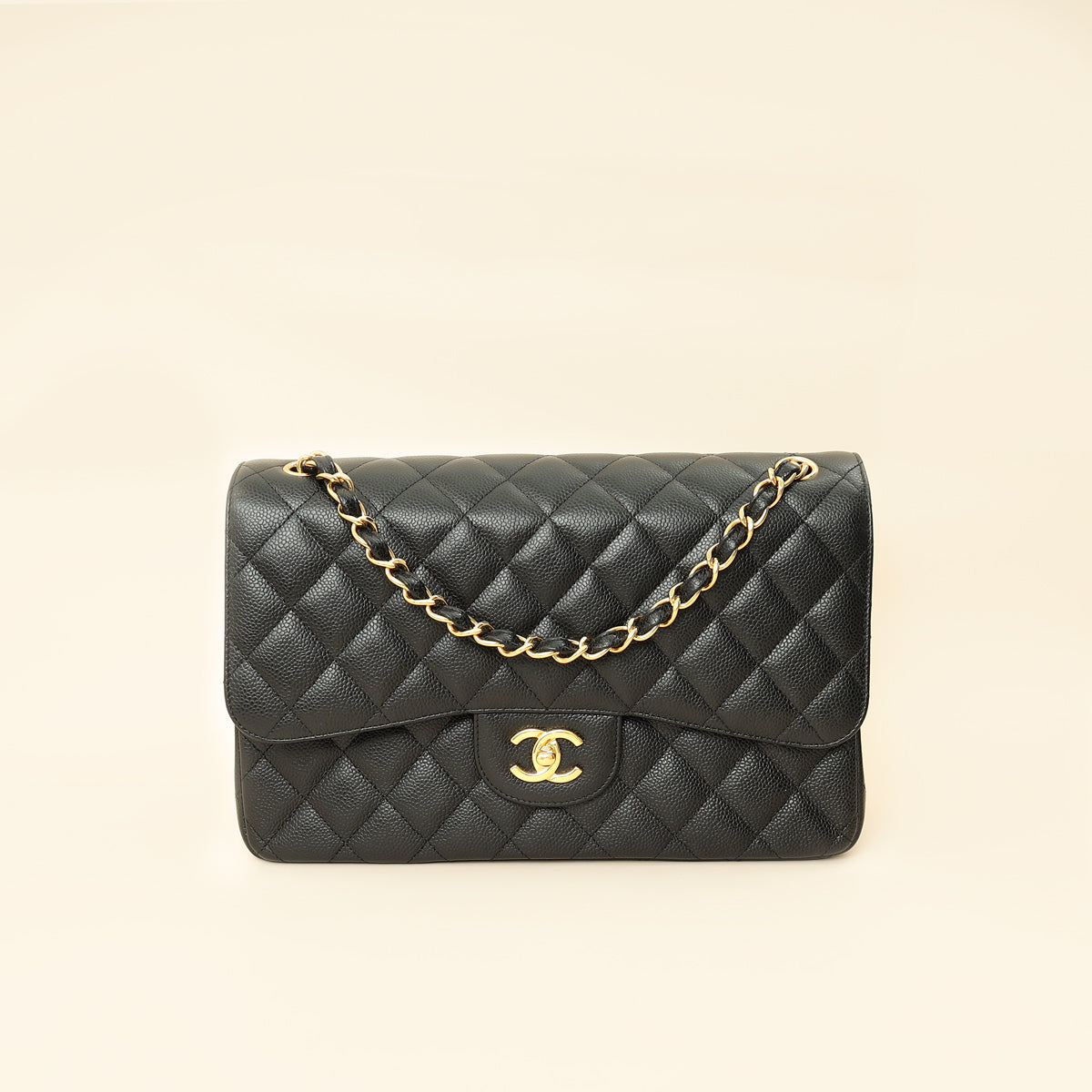 Chanel Black CC Classic Double Flap Jumbo Bag-Chanel-THE CLOSET
