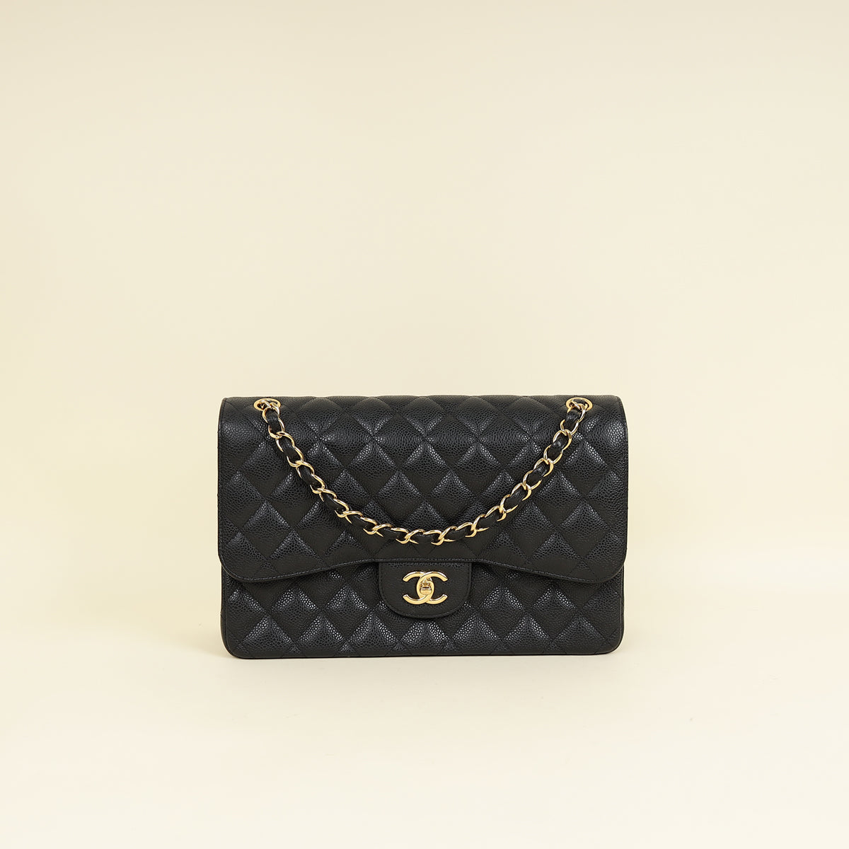 Chanel Black CC Classic Double Flap Jumbo Bag-Chanel-THE CLOSET