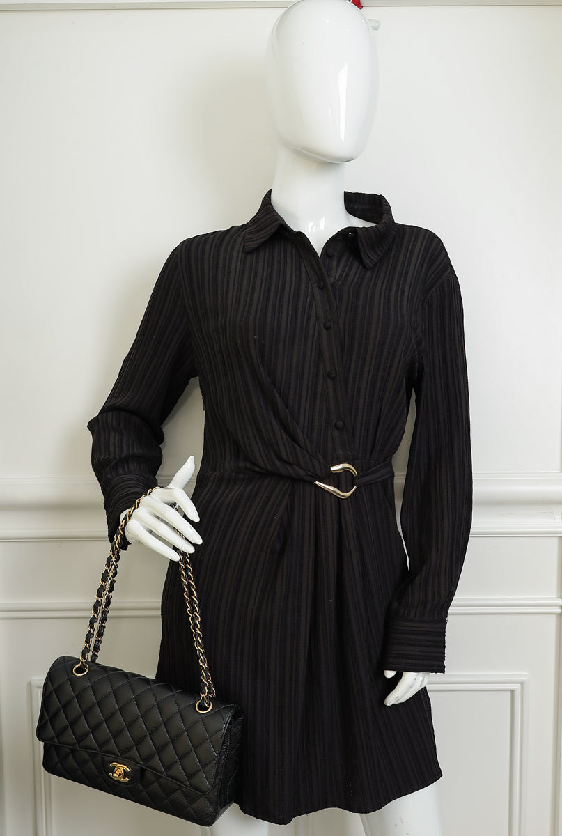 Chanel Black CC Classic 11.12 Double Flap Medium Bag