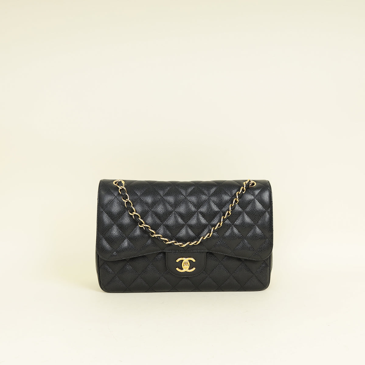 Chanel Black CC Classic Double FLap Jumbo Bag