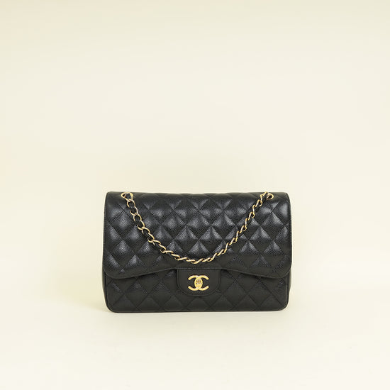 Chanel Black CC Classic Double FLap Jumbo Bag