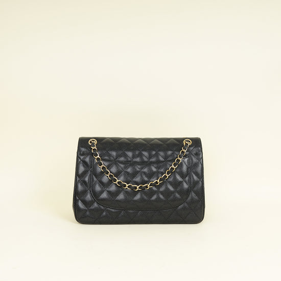 Chanel Black CC Classic Double FLap Jumbo Bag