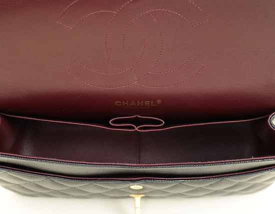 Chanel Black CC Classic Double FLap Jumbo Bag