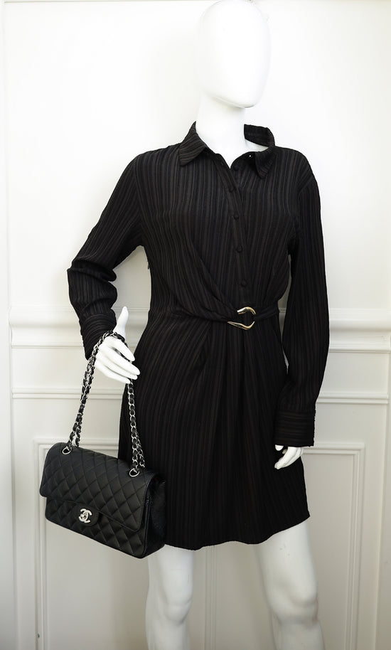 Chanel Black Classic Double Flap Medium Bag