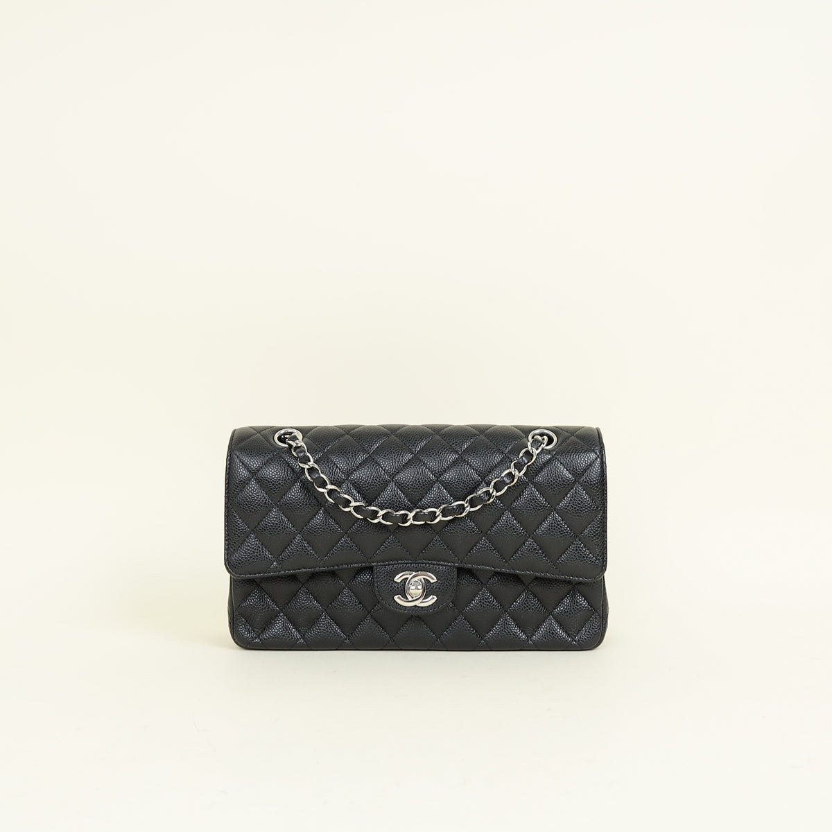 Chanel Black Classic Double Flap Medium Bag