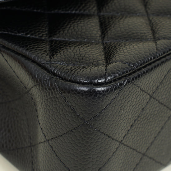 Chanel Black Classic Double Flap Medium Bag