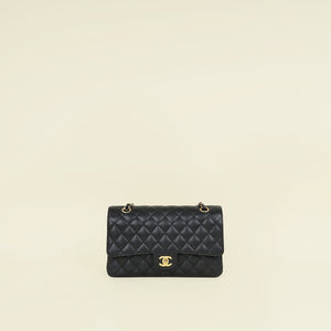 Chanel Black Classic Double Flap Medium Bag