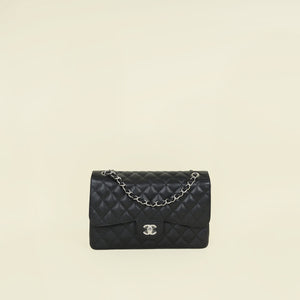 Chanel Black Classic Double Flap Jumbo Bag