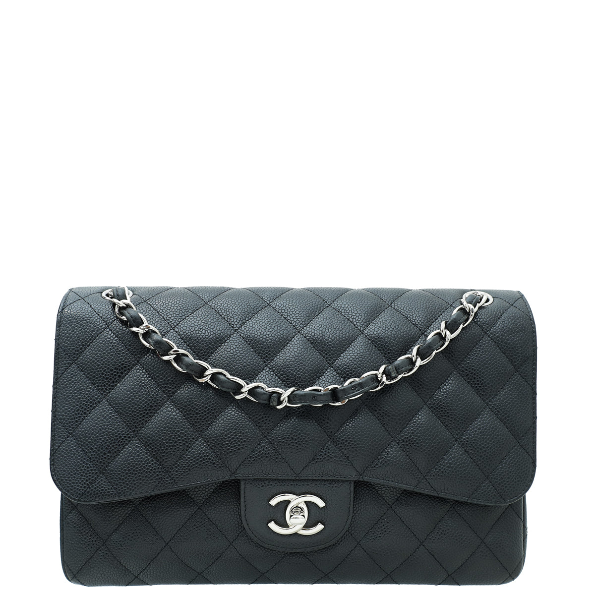 Chanel Black CC Classic Double Flap Jumbo Bag