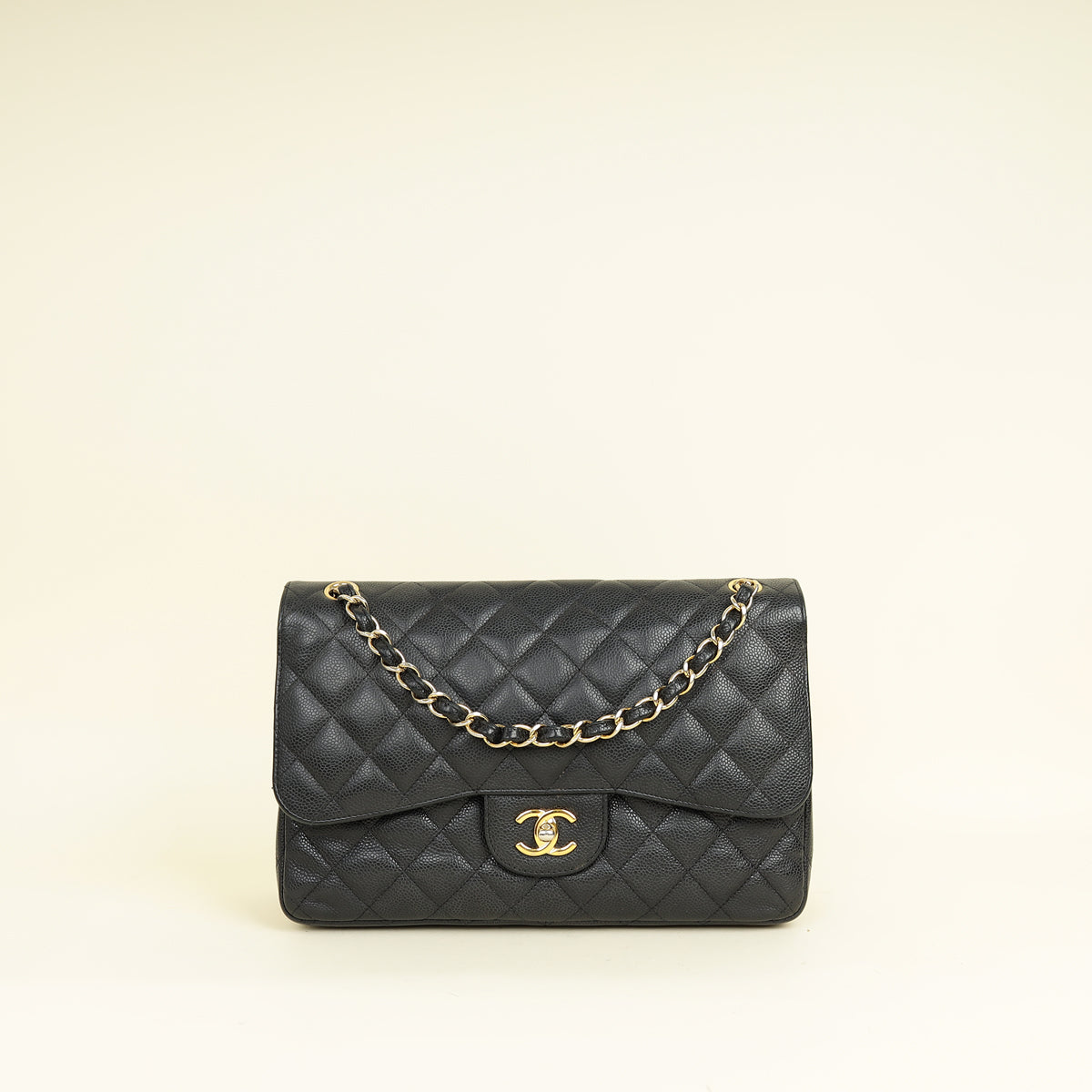 Chanel Black CC Classic Double Flap Jumbo Bag
