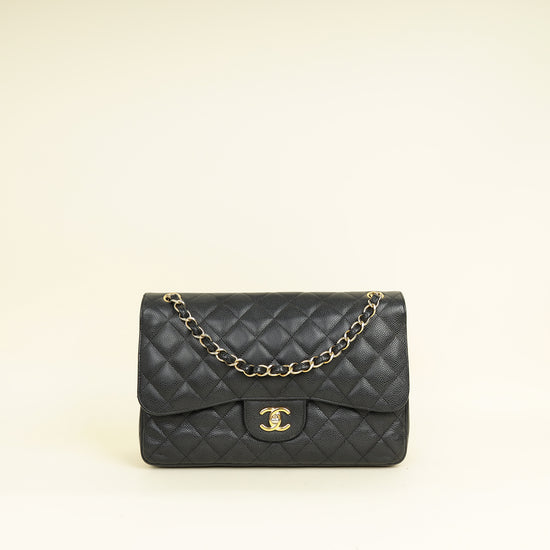 Chanel Black CC Classic Double Flap Jumbo Bag