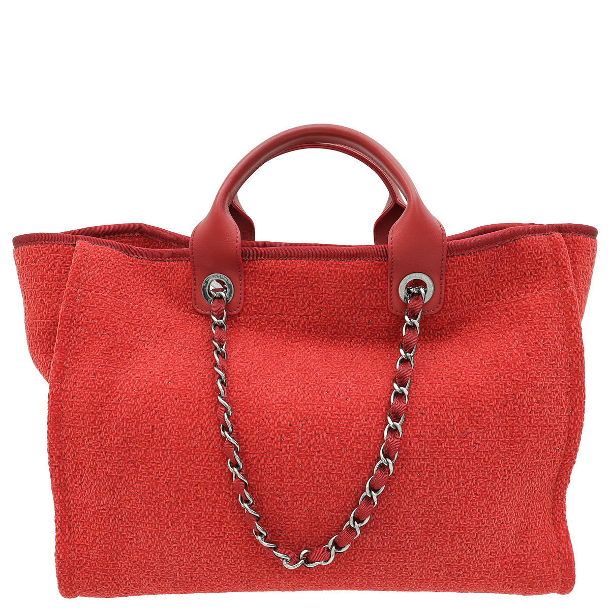 Chanel Red Deauville Tote Lurex Boucle Medium Bag-Chanel-THE CLOSET