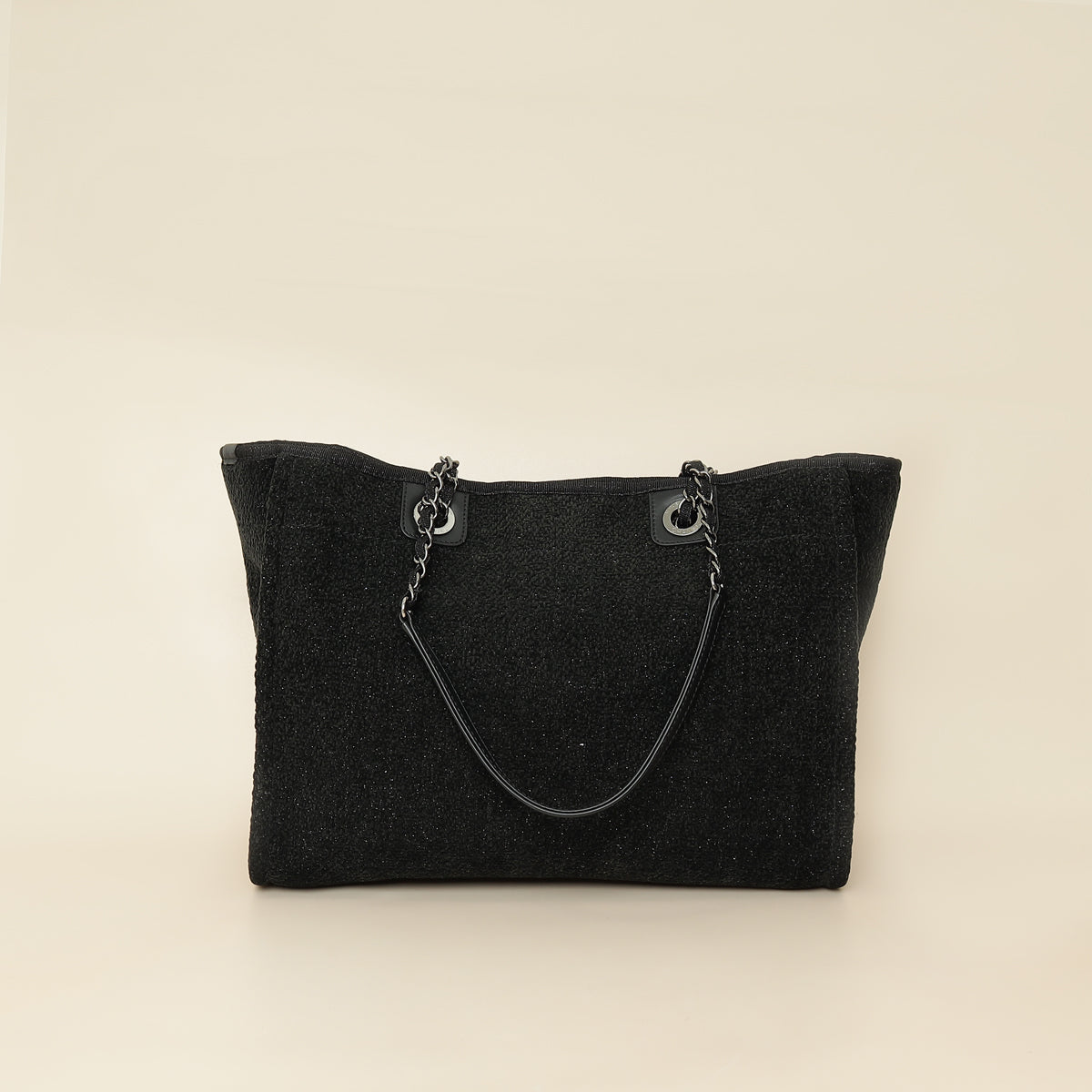 Chanel Black CC Deauville Tote Lurex Boucle Medium Bag-Chanel-THE CLOSET