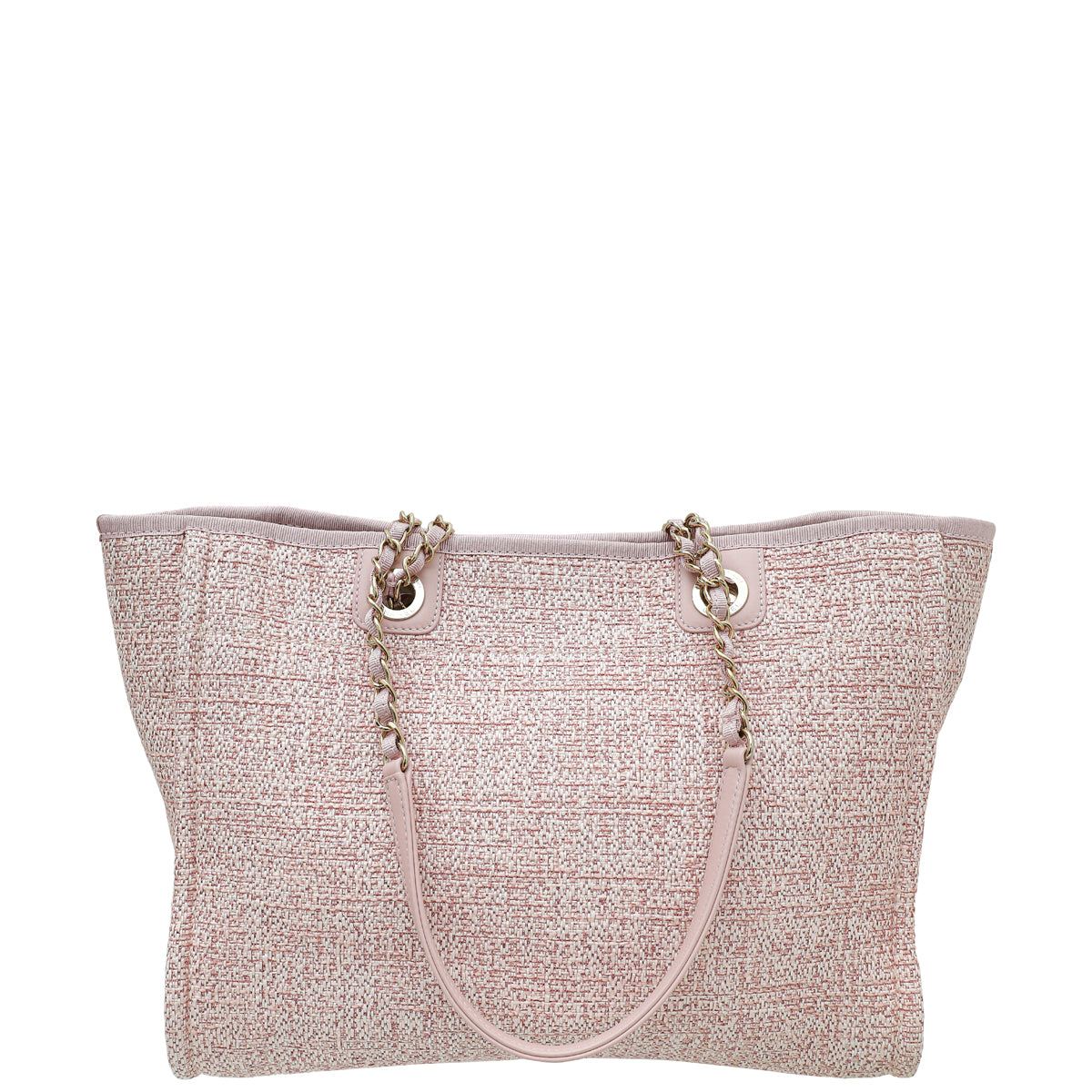 Chanel Pink Lurex Boucle Deauville Shopping Small Tote Bag-Chanel-THE CLOSET
