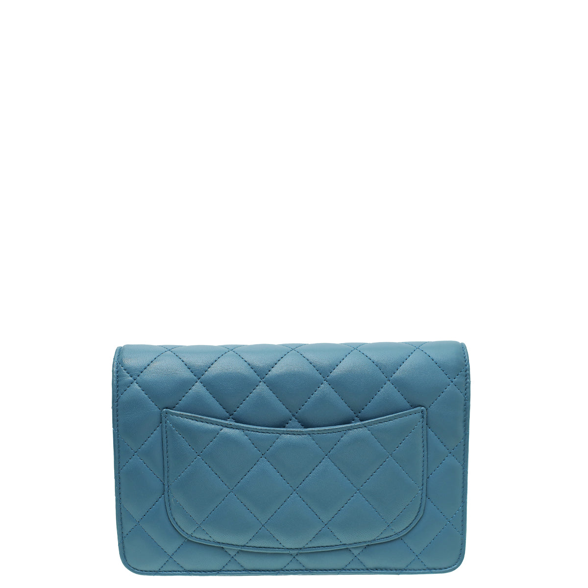 Chanel Blue Grey CC Classic Wallet On Chain