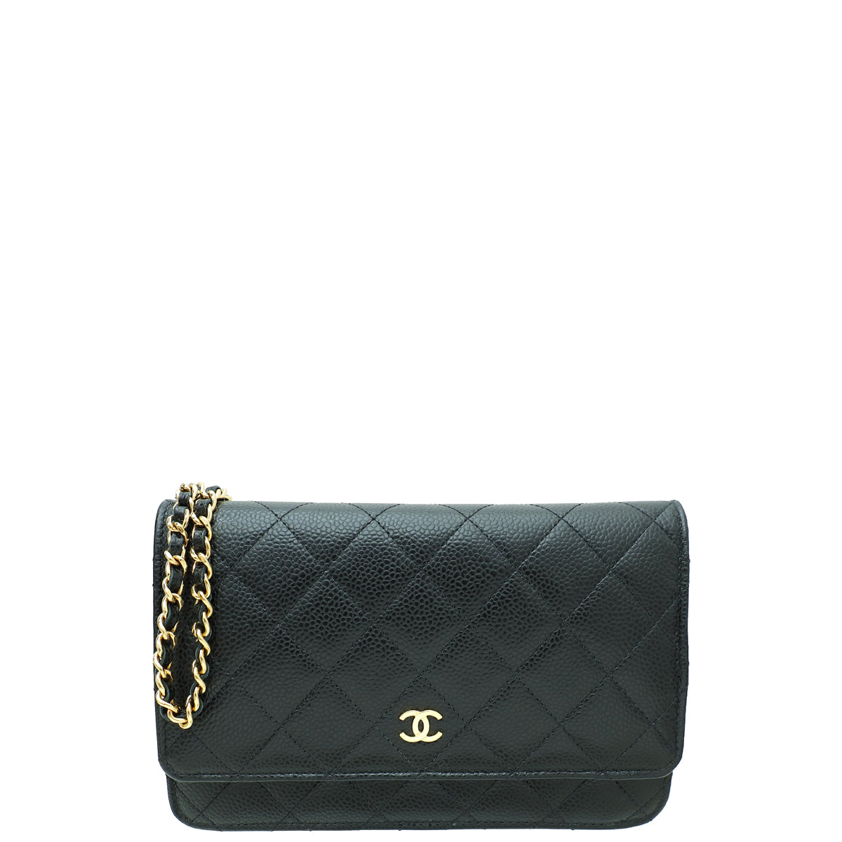 Chanel Black CC Classic Wallet On Chain