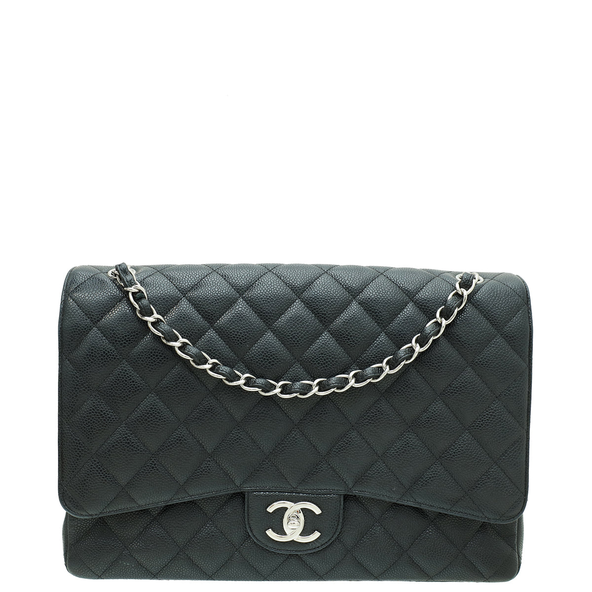 Chanel Black CC Classic Double Flap Maxi Bag-Chanel-THE CLOSET