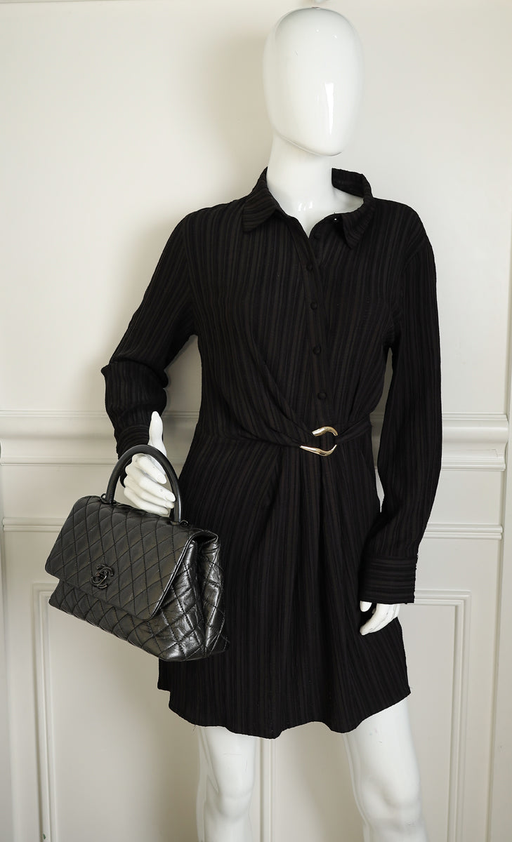 Chanel Metallic Asphalt CC Coco Handle Flap Bag