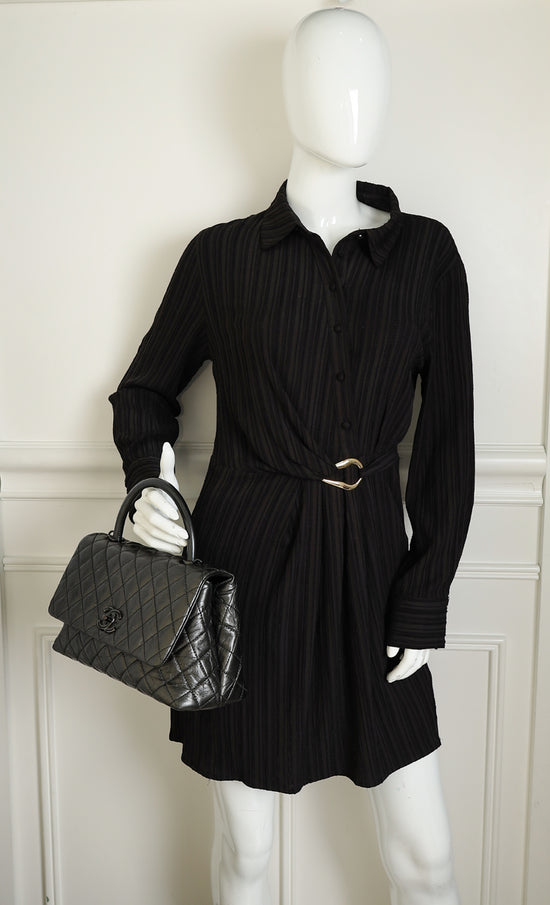 Chanel Metallic Asphalt CC Coco Handle Flap Bag