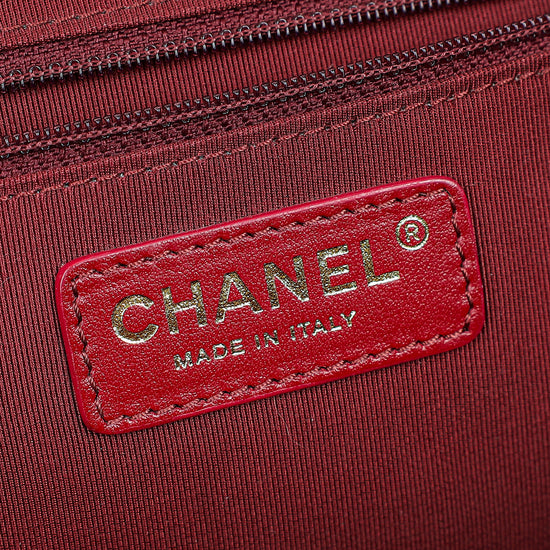 Chanel Burgundy CC Bullskin Shopping Tote Bag