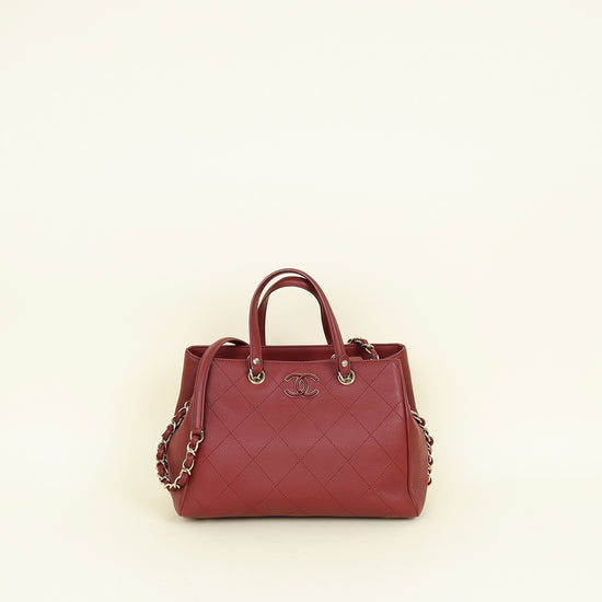 Chanel Burgundy CC Bullskin Shopping Tote Bag