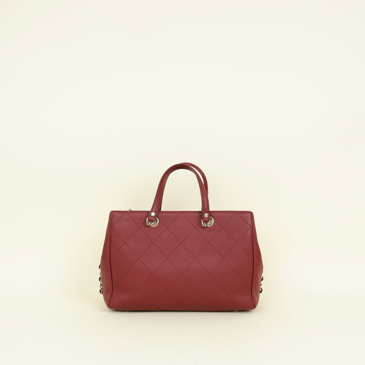 Chanel Burgundy CC Bullskin Shopping Tote Bag