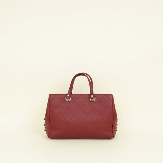 Chanel Burgundy CC Bullskin Shopping Tote Bag
