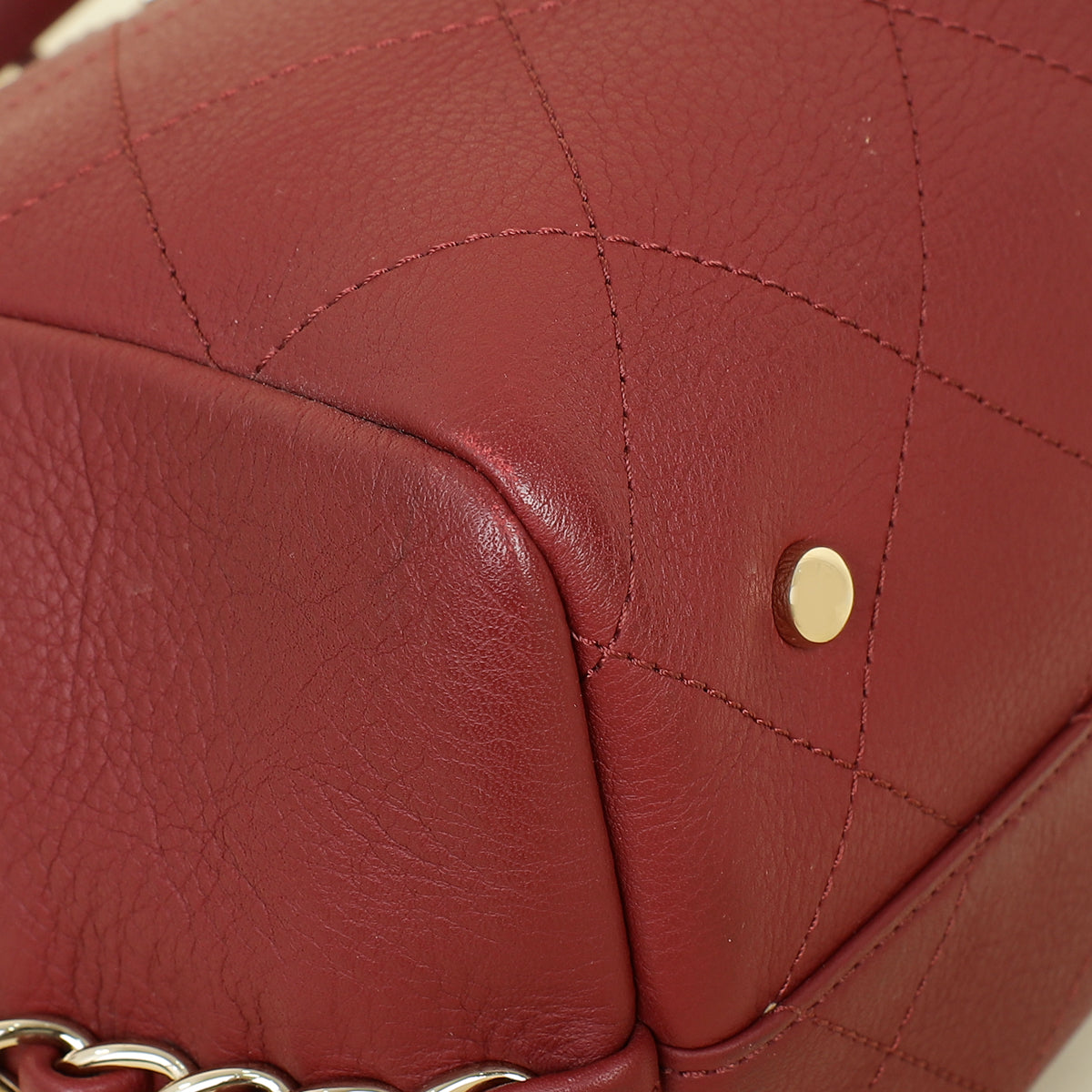 Chanel Burgundy CC Bullskin Shopping Tote Bag