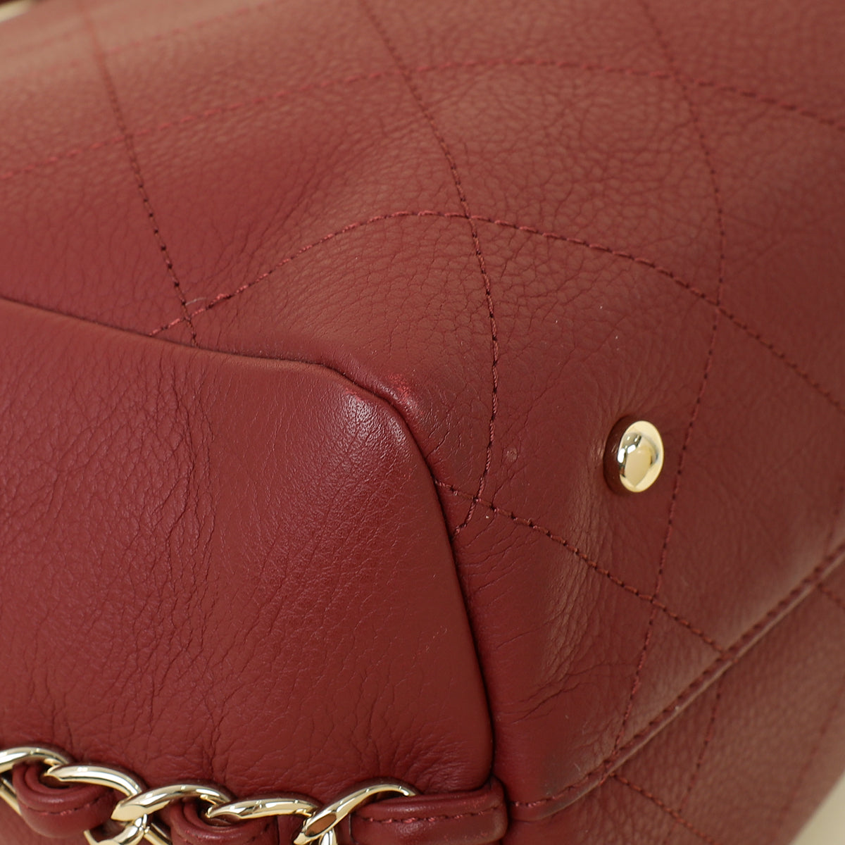 Chanel Burgundy CC Bullskin Shopping Tote Bag