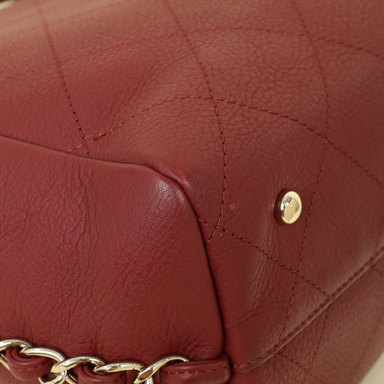 Chanel Burgundy CC Bullskin Shopping Tote Bag