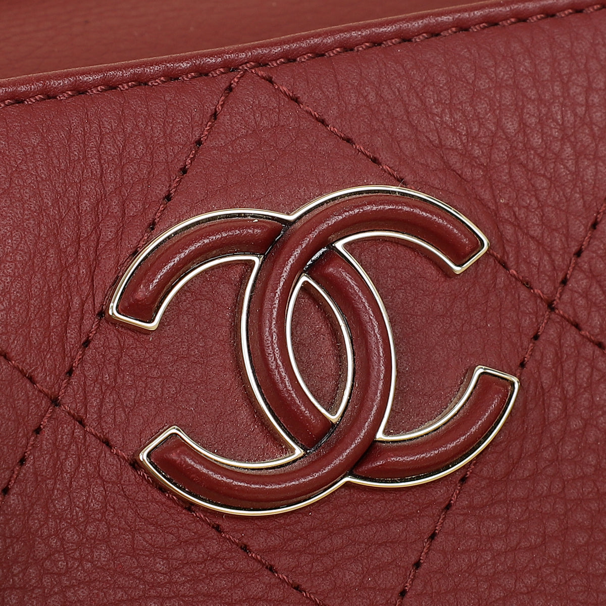 Chanel Burgundy CC Bullskin Shopping Tote Bag