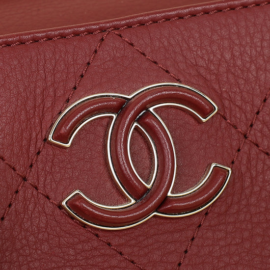 Chanel Burgundy CC Bullskin Shopping Tote Bag