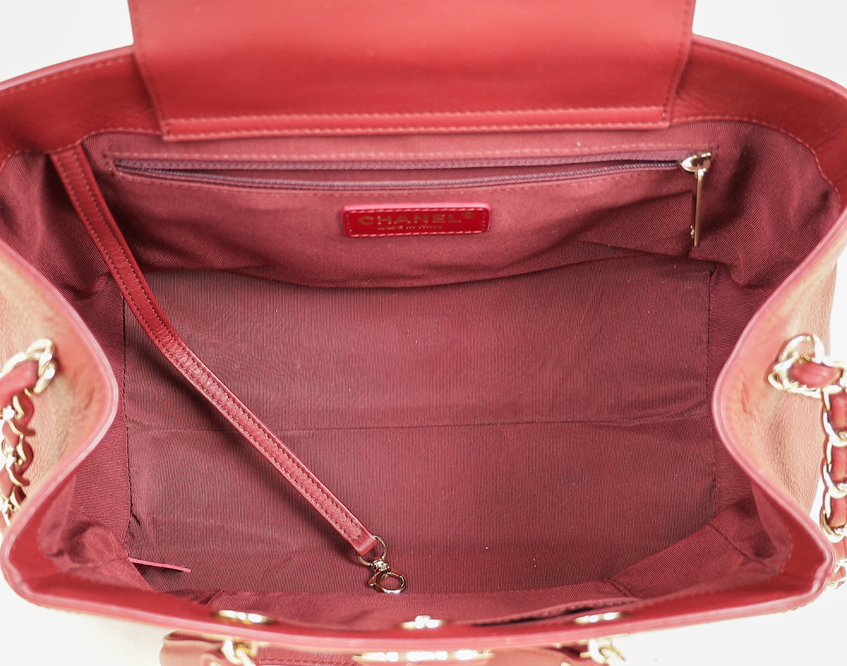 Chanel Burgundy CC Bullskin Shopping Tote Bag