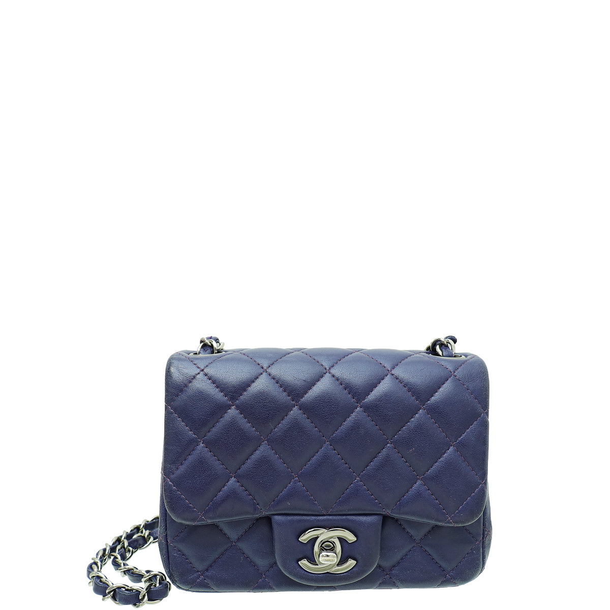 Chanel Dark Violet CC Classic Mini Square Flap Bag-Chanel-THE CLOSET