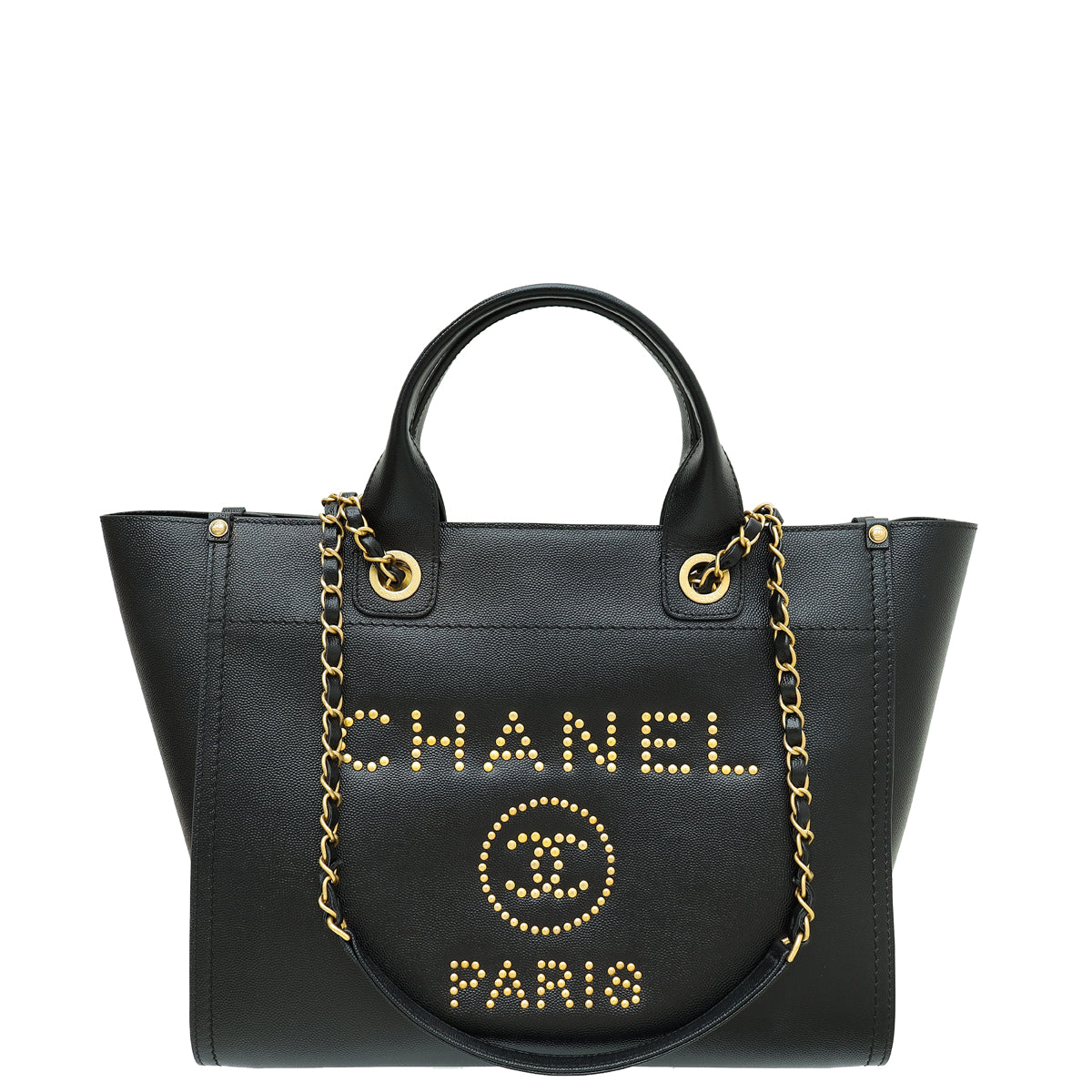Chanel Black CC Deauville Studded Medium Bag-Chanel-THE CLOSET