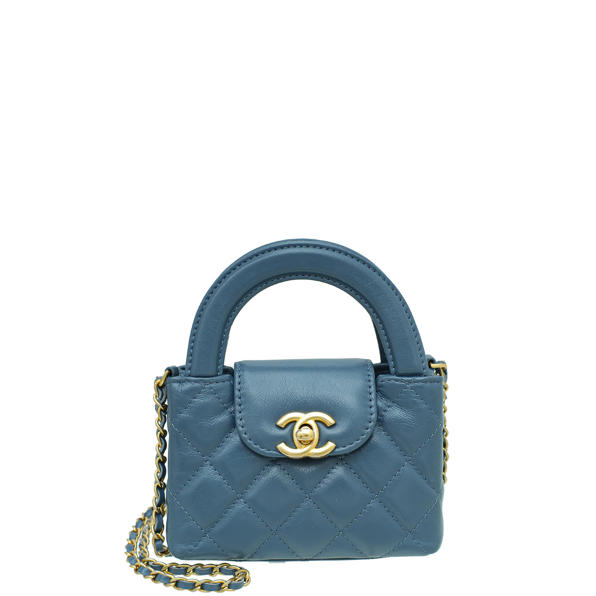 Chanel Slate Blue Micro Kelly Bag-Chanel-THE CLOSET