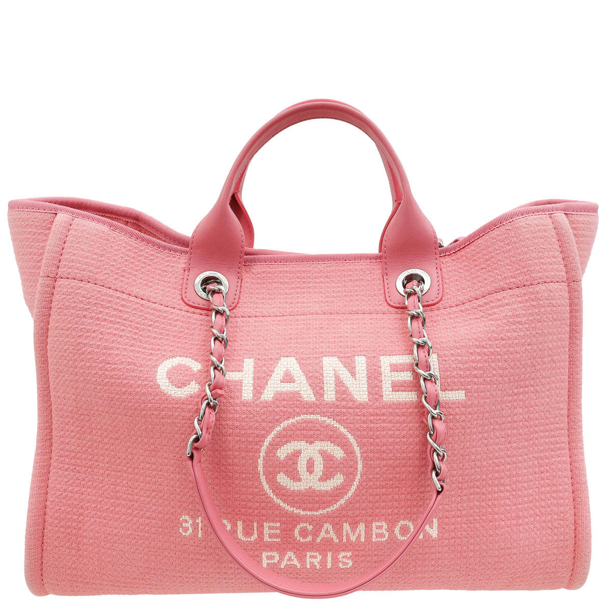 Chanel Pink Deauville Shopping Tote Bag-Chanel-THE CLOSET