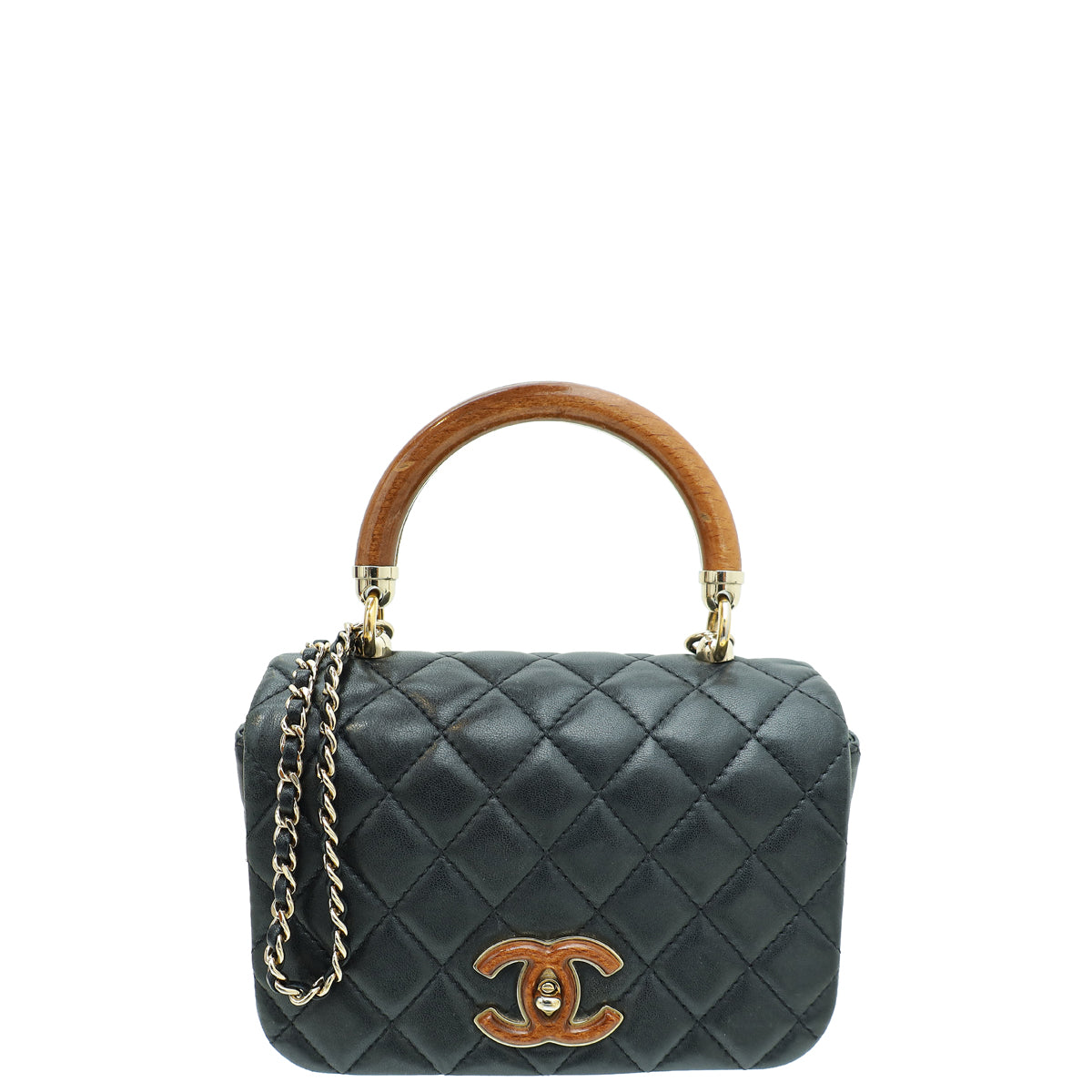 Chanel Black CC Quilted Knock on Wood Coco Handle Bag-Chanel-THE CLOSET