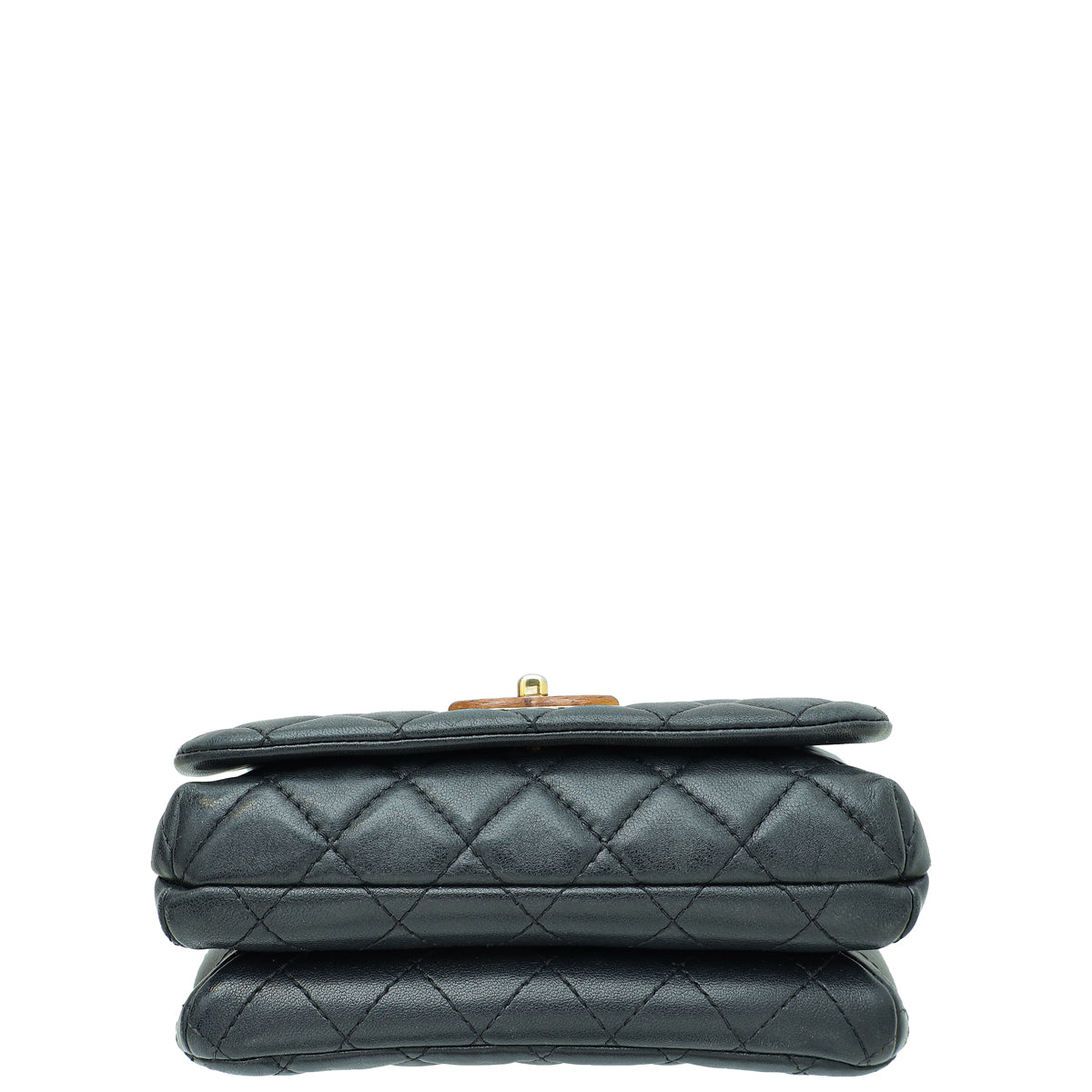 Chanel Black CC Quilted Knock on Wood Coco Handle Bag
