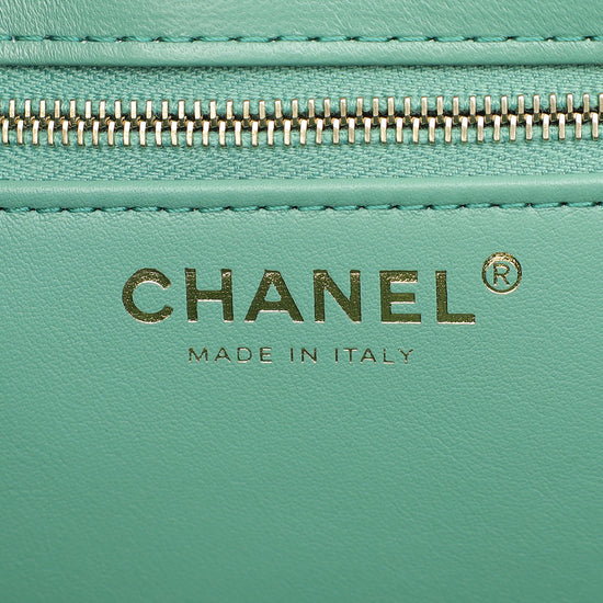 Chanel Green Teal Trendy Flap Bag