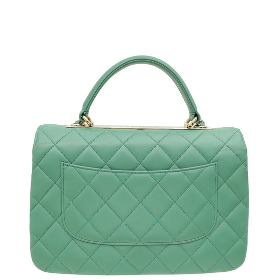 Chanel Green Teal Trendy Flap Bag